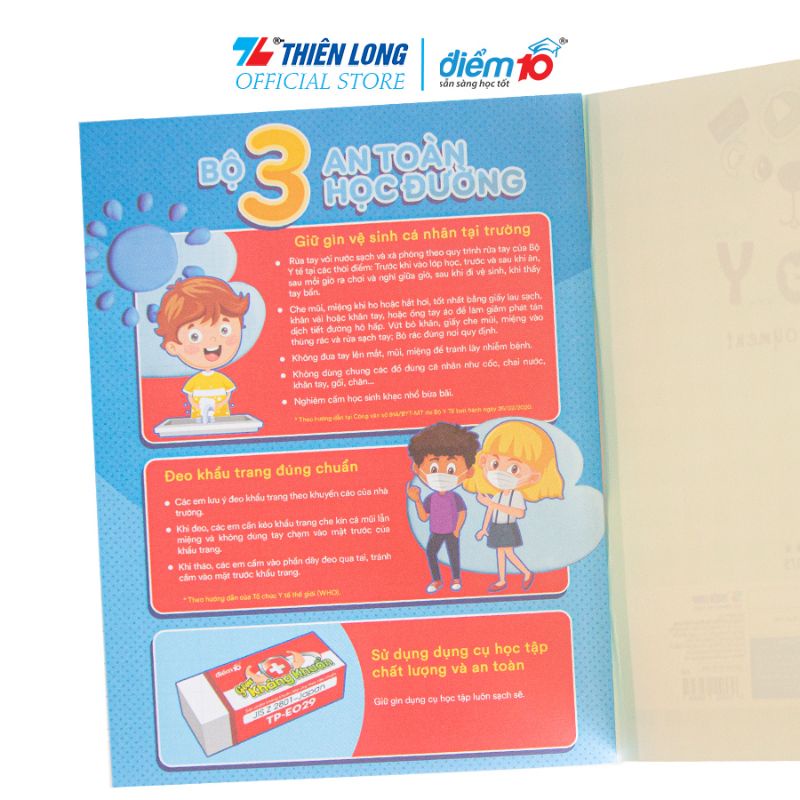 Tập học sinh 96 trang 5 ô ly vuông 100 gsm Điểm 10 TP-NB075