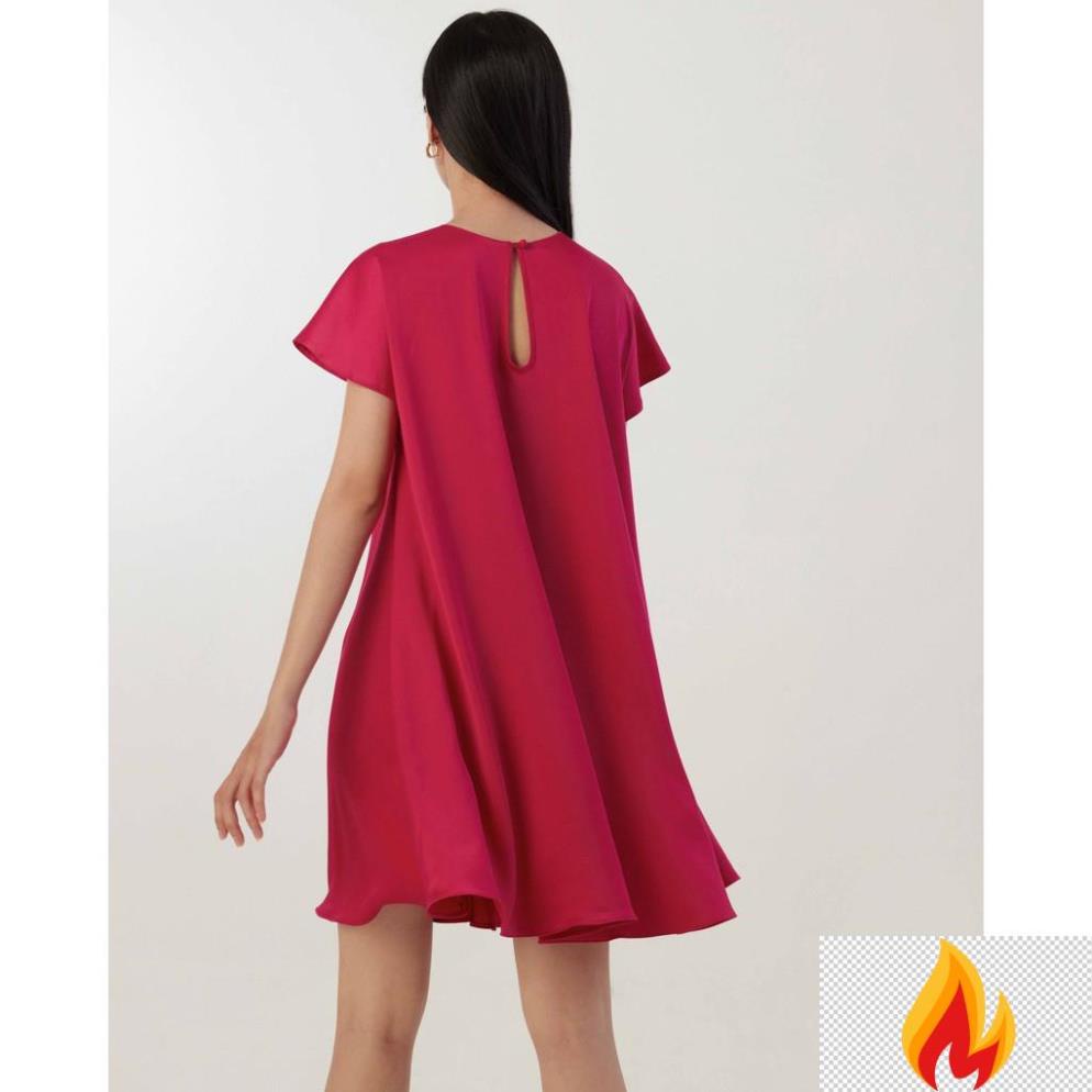 Đầm lụa dáng chữ A tùng xoè rộng Mauve A dress -JB8