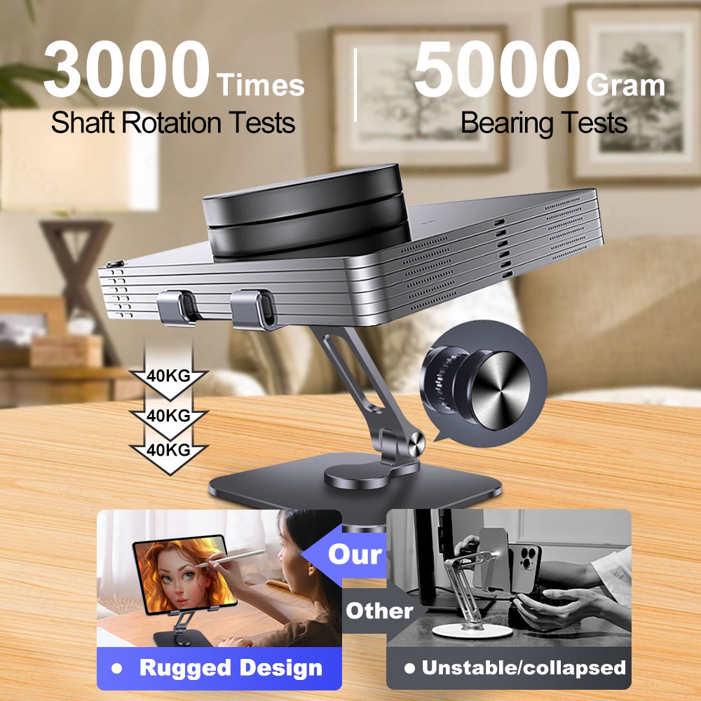 GOOJODOQ Giá Đỡ Máy Tính Bảng Gojodoq Cho Pad 360° Giá Đỡ MáY TíNh BảNg BằNg Kim LoạI TiệN DụNg Và BềN