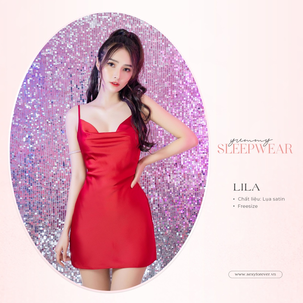 Sexy Forever Váy Ngủ Ngắn Hai Dây Quyến Rũ Lila