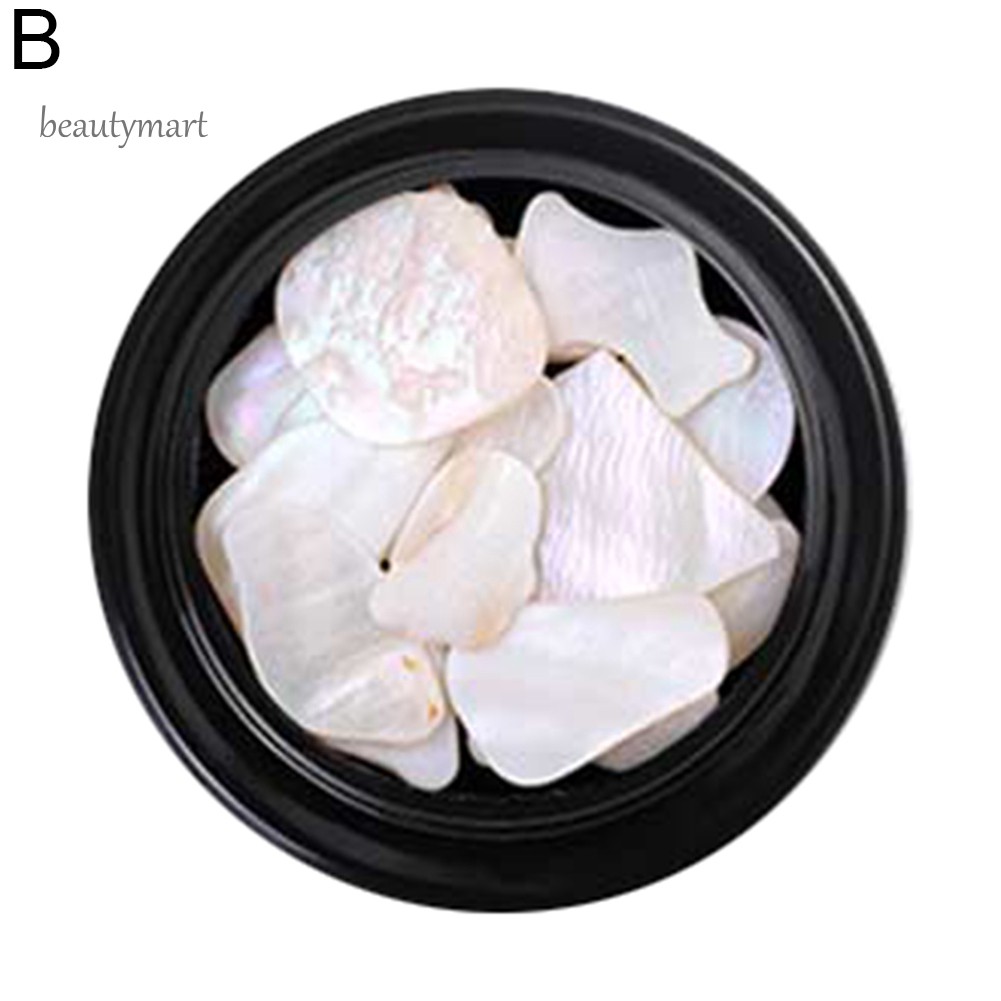 [Hàng mới về] Hộp phụ kiện đá/vỏ sò/kim sa kích thước mini nhiều màu dán trang trí móng tay nghệ thuật thủ công