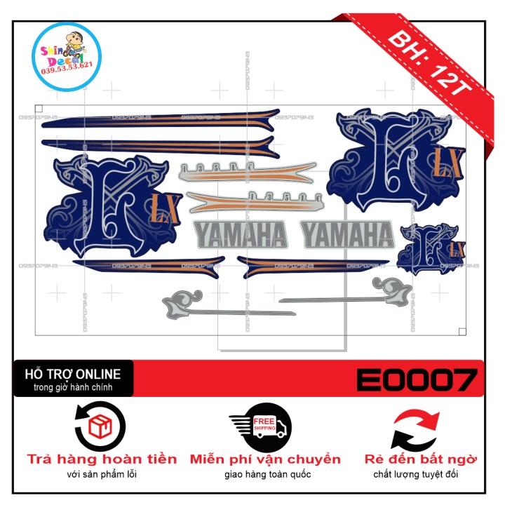 TEM XE NOUVO LX XANH -- SHIN DECAL 2