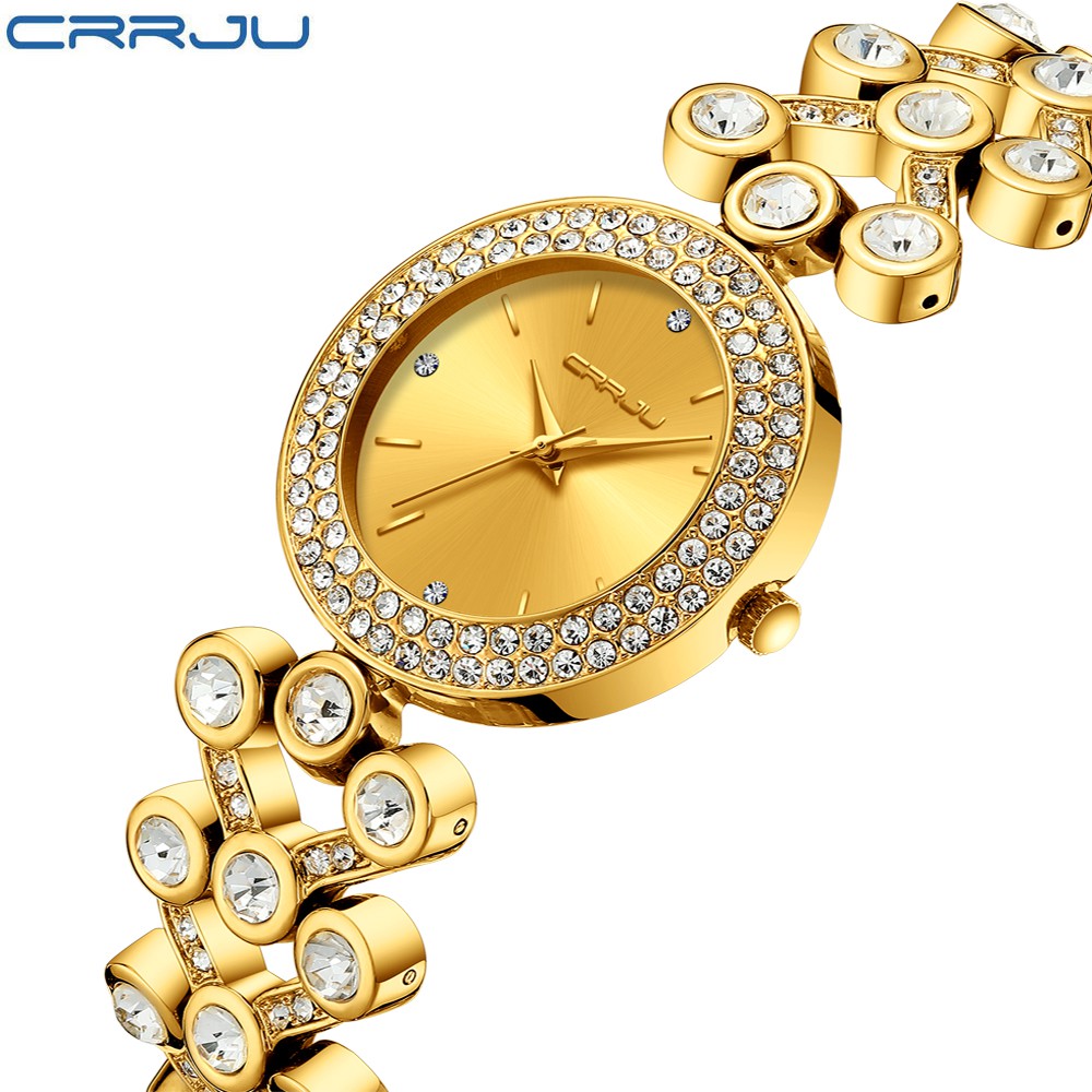 Đồng Hồ CRRJU 2205 Cho Nữ Chống Thấm Nước Đính Đá Thời Trang Sang Trọng