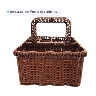 Giỏ nhựa 6 ngăn đựng đồ nail mi