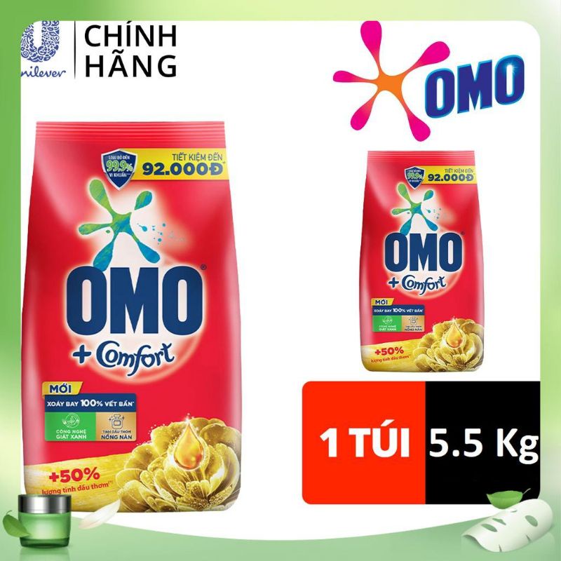 BỘT GIẶT OMO COMFORT TINH DẦU THƠM 5.5KG