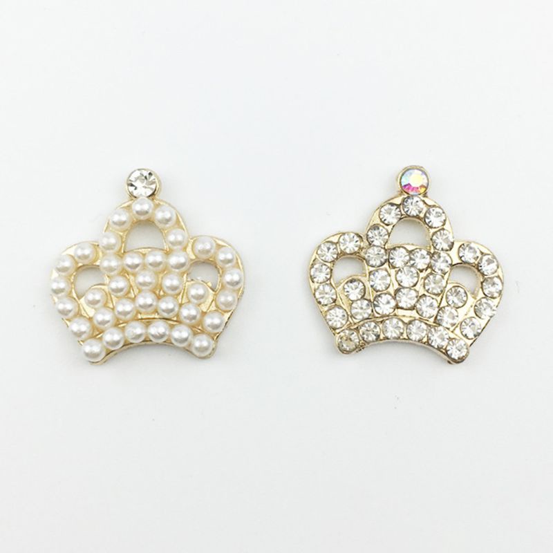 Set 10 Nút Hợp Kim Đính Đá / Ngọc Trai Giả / Kim Loại Trang Trí Đồ Thủ Công