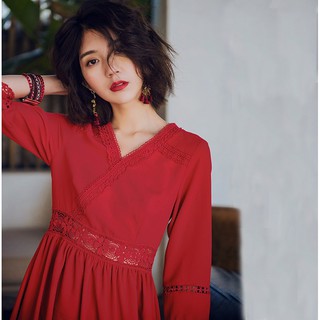 [Có sẵn] Đầm đỏ nữ đi biển hè 2018