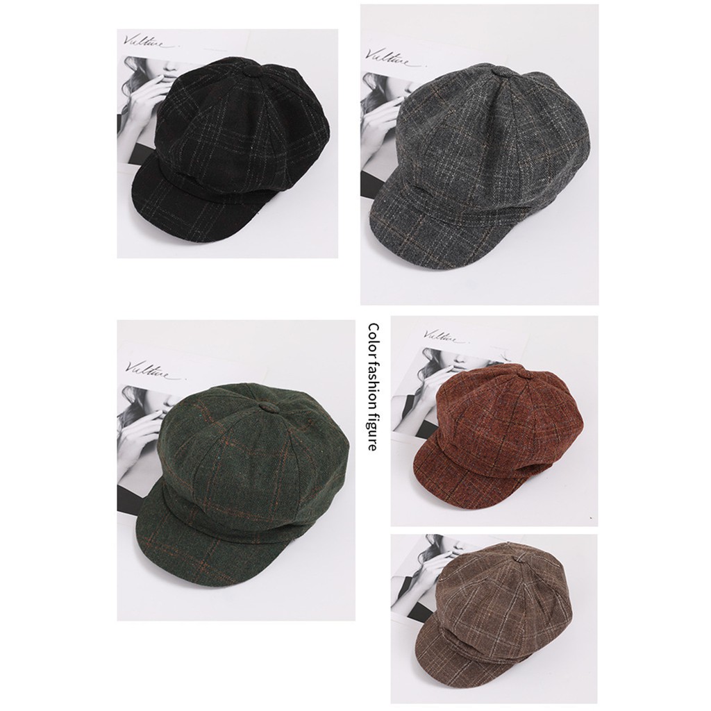 Mũ nồi Beret Sọc caro CAO CẤP - style Vintage Kiểu lưỡi trai