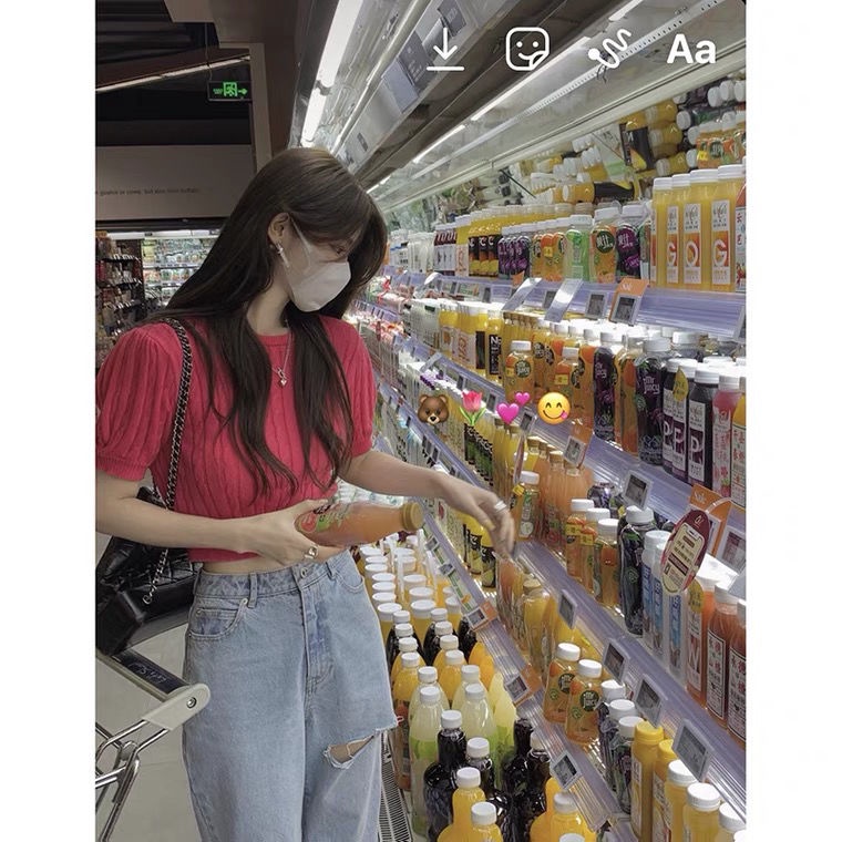 Áo Thun Dệt Kim Tay Ngắn Cổ Tròn Màu Trơn Thắt Nơ Thời Trang Cho Nữ