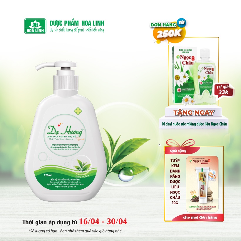 Dung dịch vệ sinh Dạ Hương Trà xanh 120ml