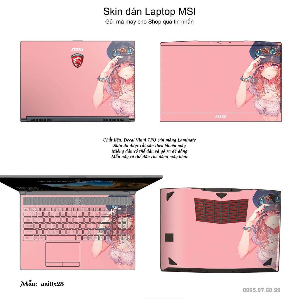 Skin dán Laptop MSI in hình Anime image (inbox mã máy cho Shop)