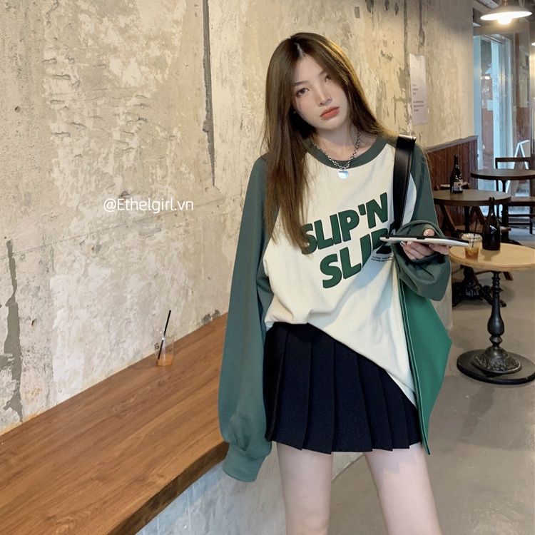 Áo Thun Nữ Tay Dài Dáng Rộng Thời Trang Phong Cách Hàn Quốc | BigBuy360 - bigbuy360.vn