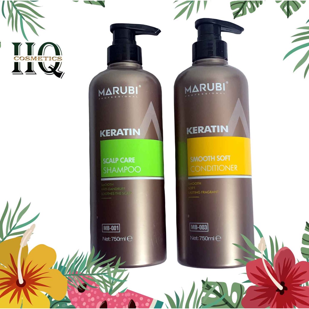 Gội Xả Keratin Marubi Phục Hồi Kích Thích Thích Mọc Tóc 750ml