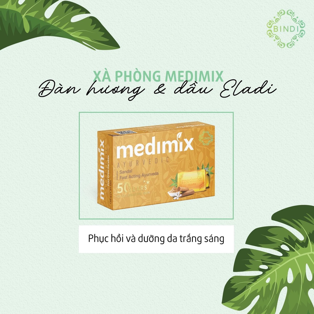 Combo bánh xà phòng Medimix Ayurveda cho da mụn lưng chiết xuất thảo dược đàn hương - cỏ hương bài - nghệ - kumkumadi