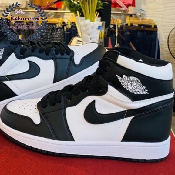 Giày Jordan cổ cao, JD 1 panda đen bản best da xịn cao cấp. size 36-43 [JTstore]