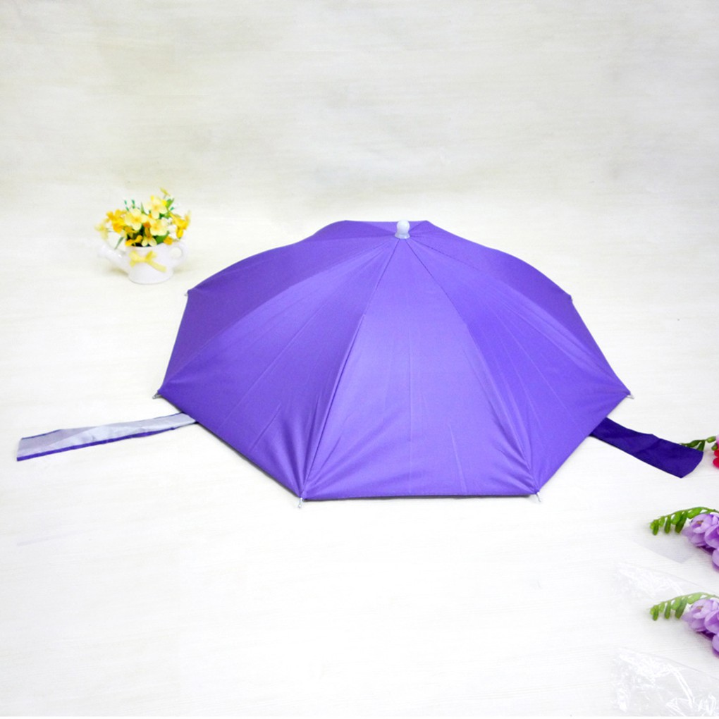 Nón dạng dù màu xanh dương có đai đội đầu co giãn bằng nylon