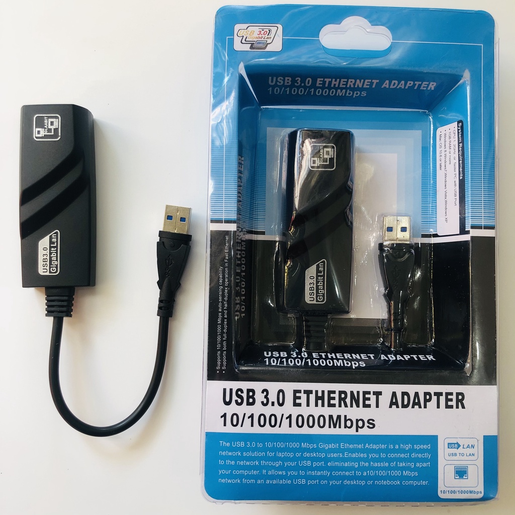 Cáp chuyển đổi USB sang Lan - Usb 3.0 sang Gigabit Lan 10 / 100 / 1000mbps /
