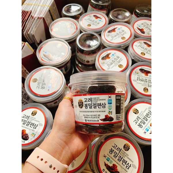 Hồng Sâm Lát Tẩm Mật Ong Hộp 200gr Quai xách Sang Trọng