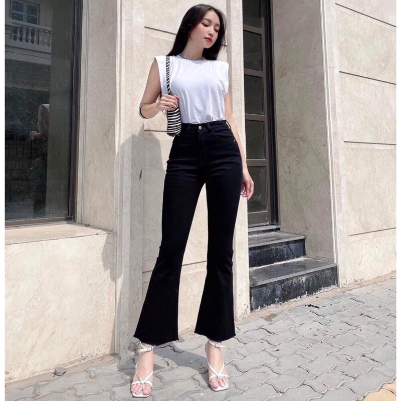 Quần Skinny bò loe nữ có bigsize chị em béo mập mặc đep vải bò kaki co giãn
