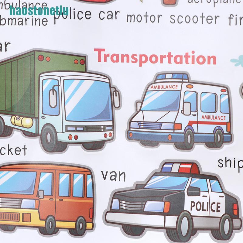 Miếng Dán Tường Hình Xe Hơi Hoạt Hình Giáo Dục Sớm Cho Trẻ Mẫu Giáo