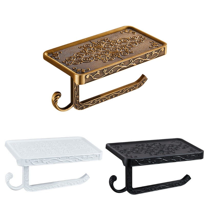 Giá Đỡ Cuộn Giấy Vệ Sinh Gắn Tường Kèm Kệ Đựng Điện Thoại Tiện Lợi Dành Cho Nhà Bếp / Phòng Tắm