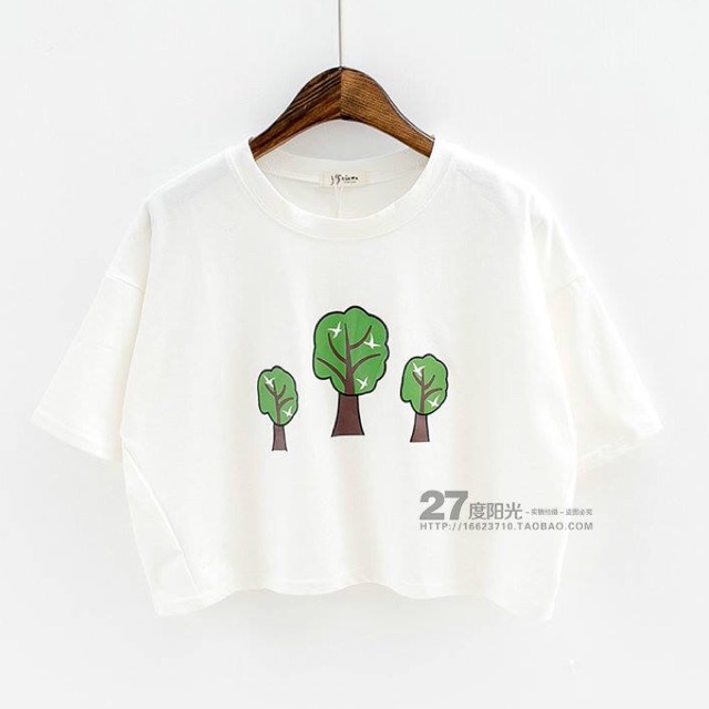 ÁO CROPTOP IN HÌNH DỄ THƯƠNG