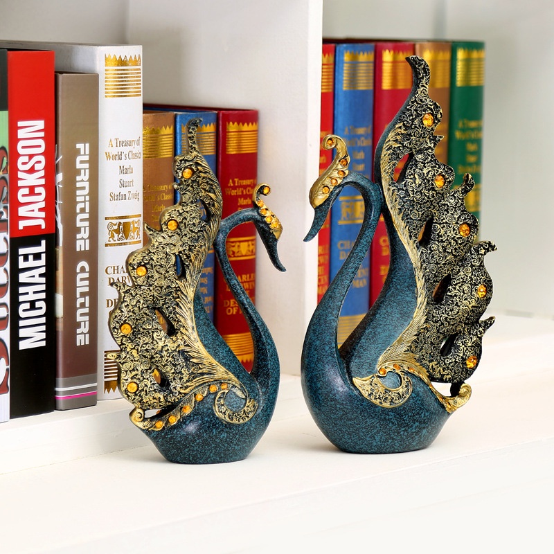 Đồ trang trí Decor KHALIK, Cặp đôi Công Trang trí phòng khách sang trọng mang phong cách châu Âu