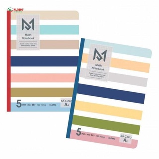 Sổ may caro a4 math notebook 120 trang; ms 987