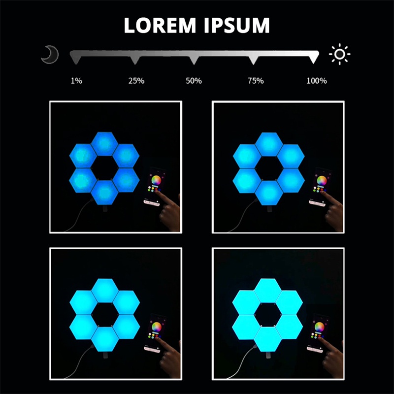 Đèn LED Lục Giác RGB Cảm Ứng Chạm Thông Minh 5V