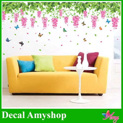 Decal dán tường Giàn Hoa tử đằng - DH033