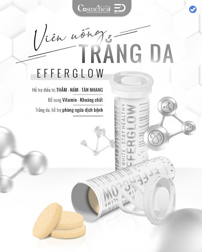 [Mã COS1904 giảm 8% đơn 300K] CosmeHeal Healthy White Efferglow dưỡng trắng da dạng sủi ( 1 ống 10 viên)