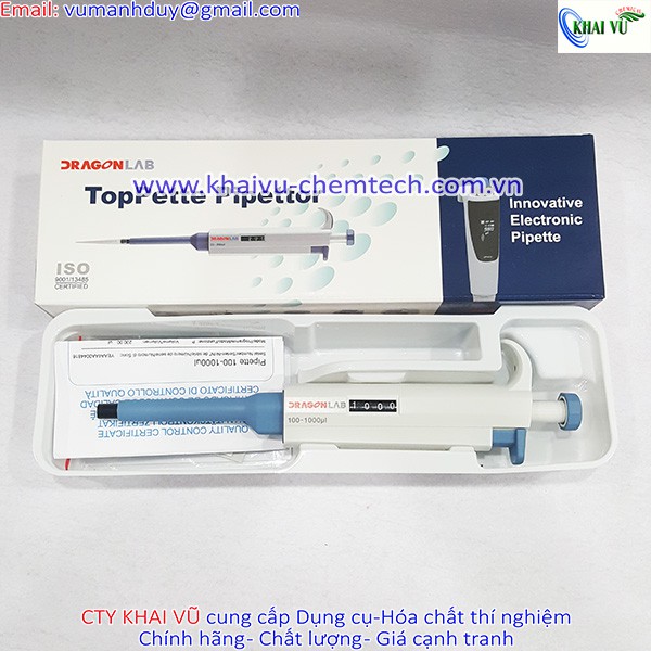 Dụng cụ hút mẫu hút chất lỏng Micropipet Dragonlab 100uL, 200uL, 1000uL (1ml), 5000uL (5ml), 10.000uL (10ml)