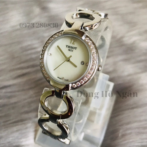 Đồng hồ nữ cao cấp TS mạ bạc dây xích size 28mm