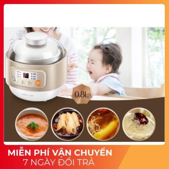 Nồi nấu cháo, ninh, hầm, hấp cách thủy Bear DDZ-A08D1, sử dụng gốm sứ cao cấp |BH 12 THÁNG|