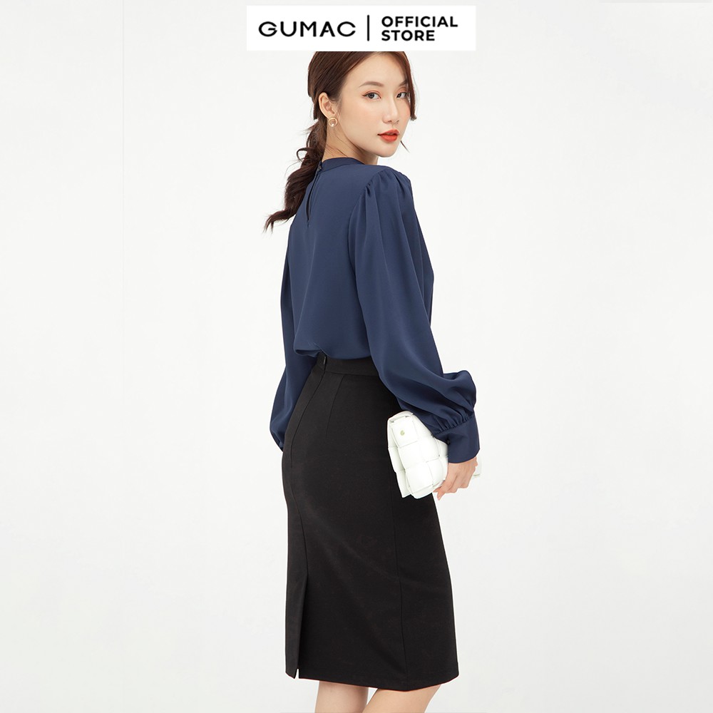 [Mã WABRGM11 giảm 10% đơn 250K] Áo sơ mi nữ tay dài phối phụ kiện GUMAC nhiều màu cao cấp AB556 | BigBuy360 - bigbuy360.vn