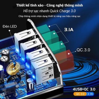 Củ sạc siêu nhanh hỗ trợ Quick Charge QC3.0 - 4 Cổng USB