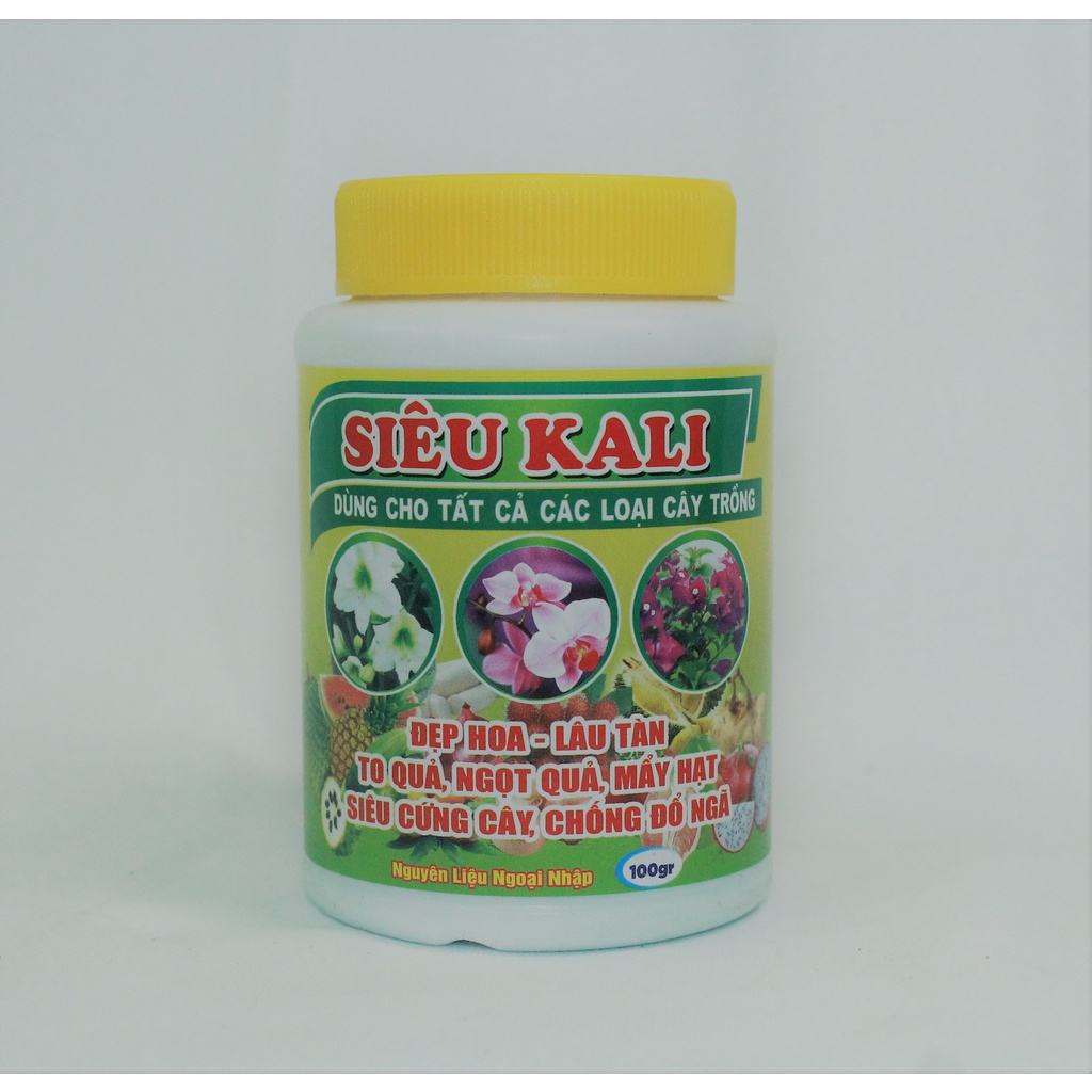 Phân bón NPK SIÊU KALI hũ 100g Giúp hoa đẹp cứng cây ngọt trái Chuyên Dùng Cho Hoa Lan Cây Kiểng