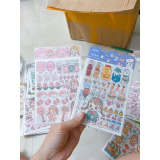 Set 4 tấm sticker dễ thương