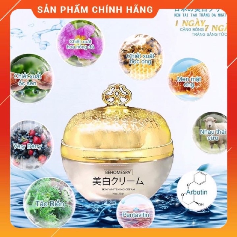 Kem dưỡng trắng da 💗 FREESHIP ❤️ Kem face tái tạo trắng da Behome spa kem nám tàn nhang không đều màu dưỡng trắng da mặt