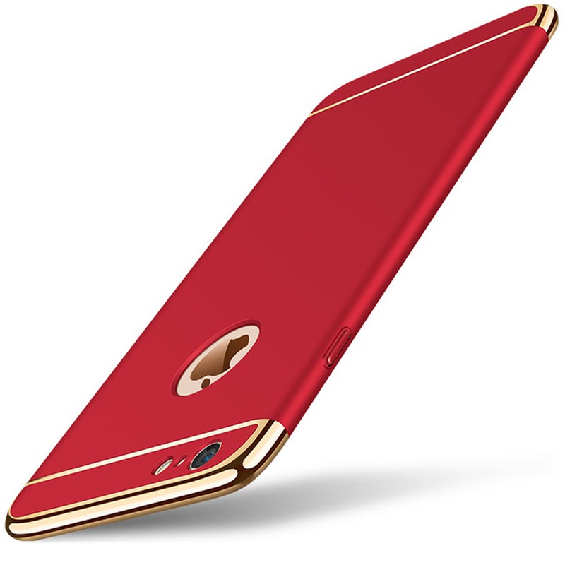 Ốp lưng iphone 6 Plus / 6s Plus mạ viền vàng ( màu đỏ )