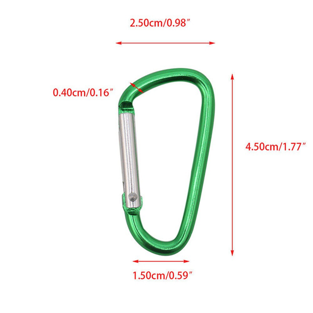 Set 5 Móc Khóa Carabiner Chữ D Bằng Nhôm Đa Ứng Dụng