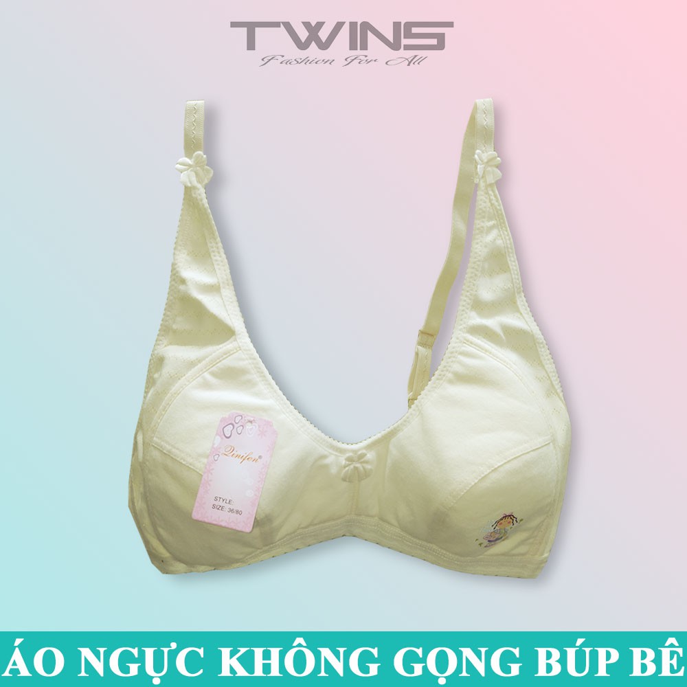 Áo ngực không gọng nữ chất cotton mềm mịn mút mỏng thấm hút mồ hôi in hình búp bê cho học sinh cấp 2, cấp 3