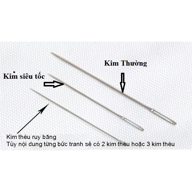 Tranh thêu chữ thập bình hoa 3D chính hãng