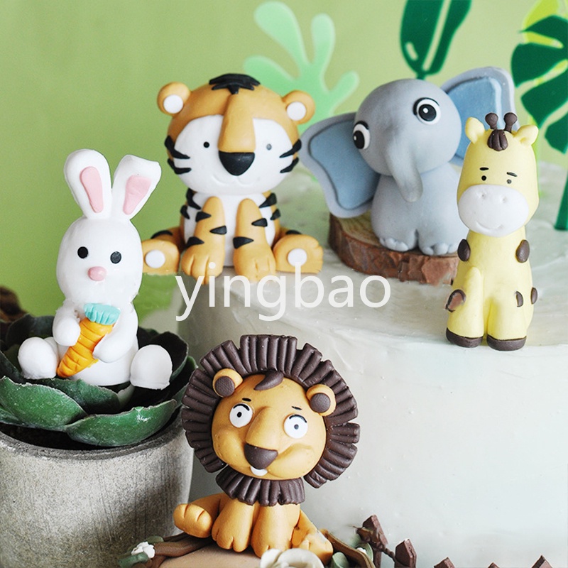 Phụ Kiện Trang Trí Bánh Kem Hình Động Vật Dễ Thương Cho Bé