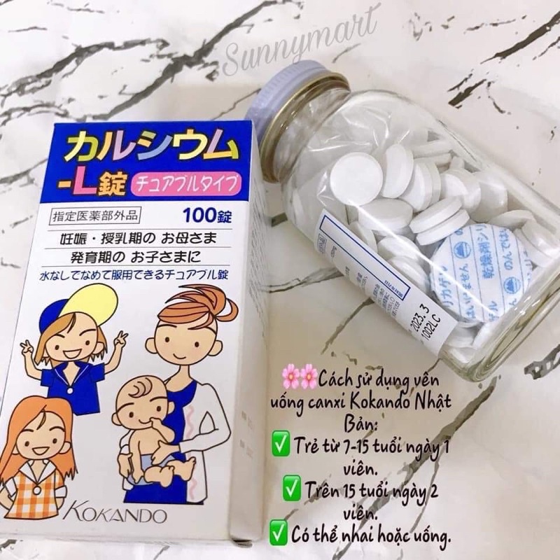 Viên bổ sung canxi kokando Nhật Bản 100 viên