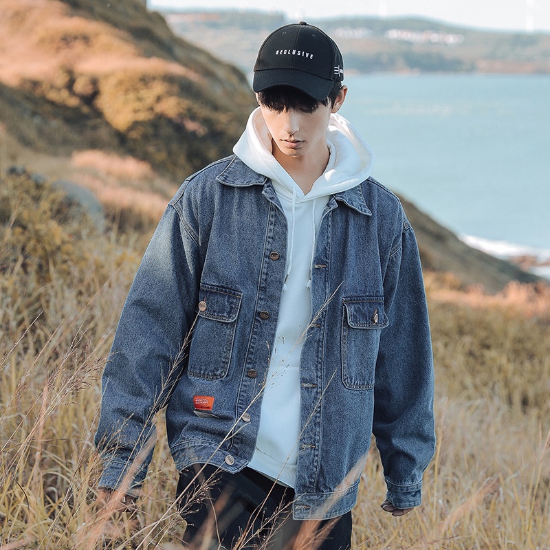 Áo khoác jeans nam phong cách hàn quốc
