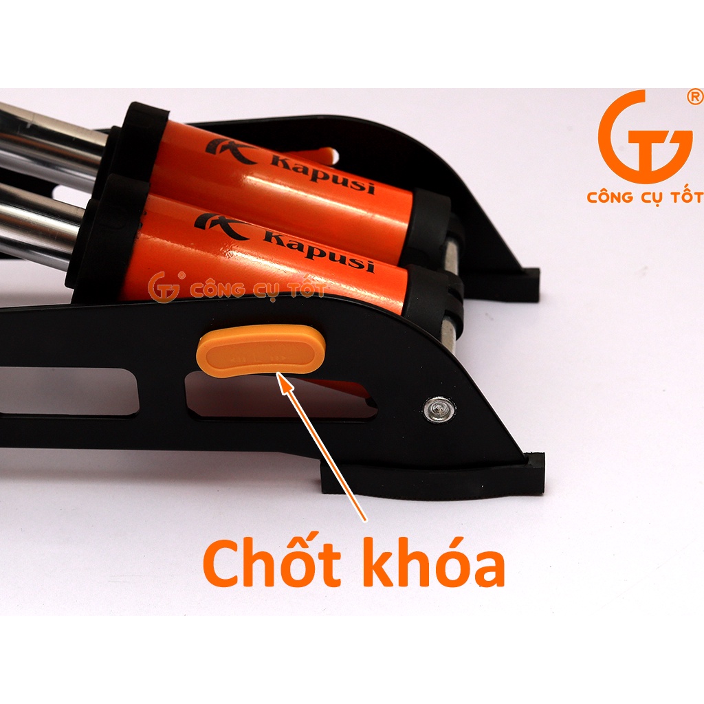 Bơm xe đạp chân 2 pitong 200cc áp 160psi 11.4 cân hơi KAPUSI K-3036