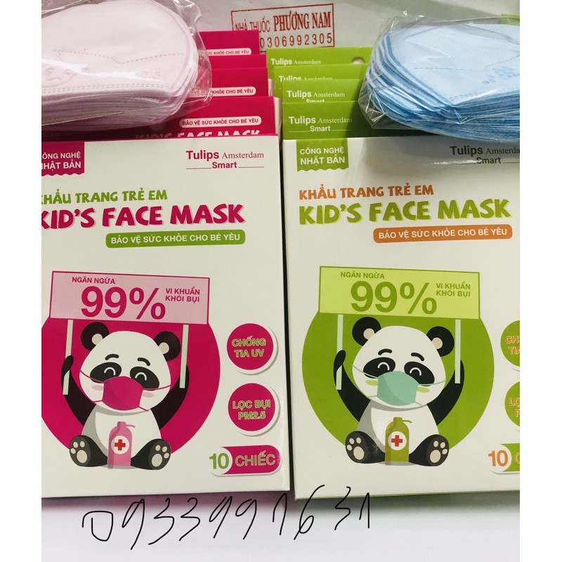 Khẩu trang cho bé từ 2-5 tuổi (hộp 10 cái)