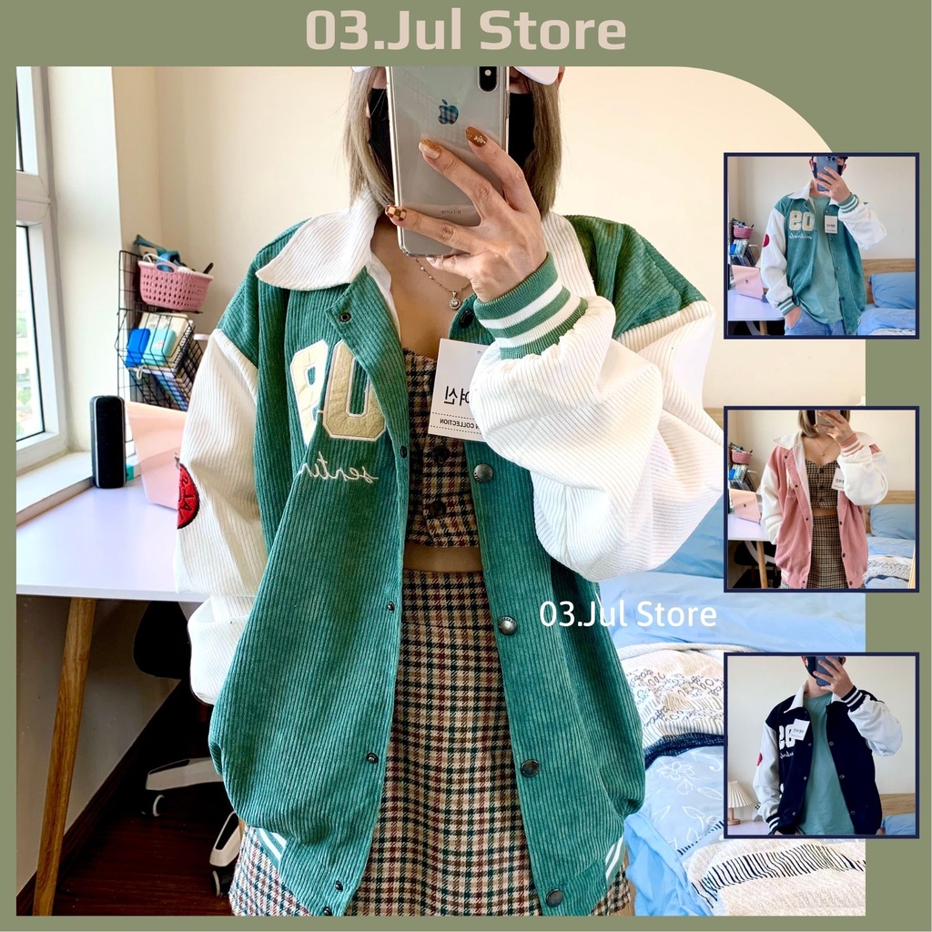 Áo Khoác Bomber Varsity 09 Có Cổ Nhung Tăm Vải Dày 2 Lớp Có Lót Dù Form Rộng Freesize Nam Nữ Siêu Đẹp