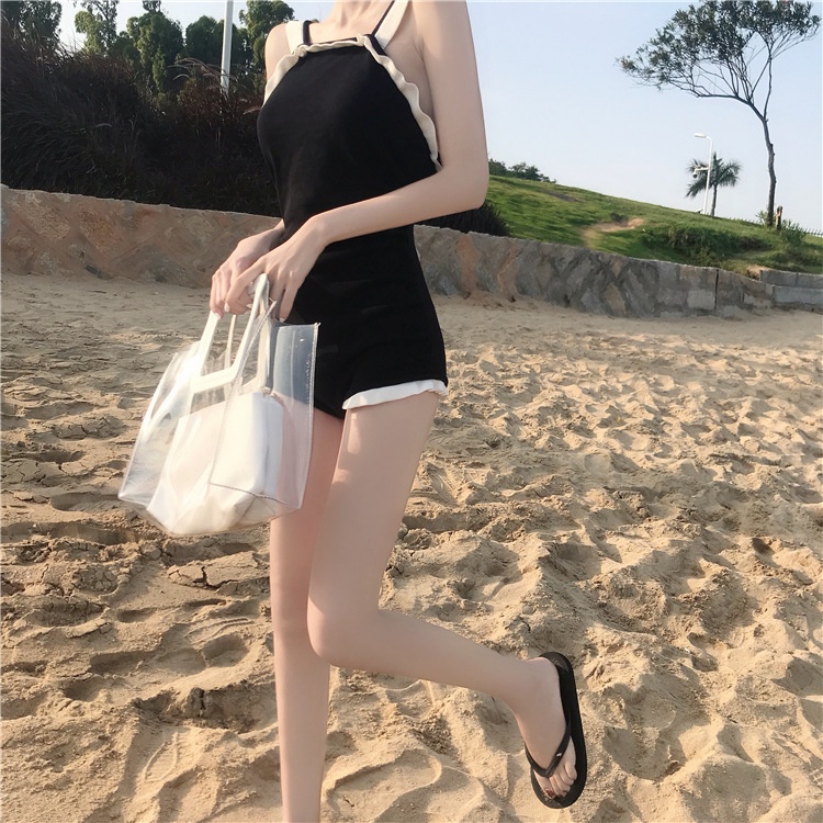 Bikini một mảnh thiết kế phối viền sang chảnh - Đồ bơi nữ phong cách Hàn Quốc DEMURE